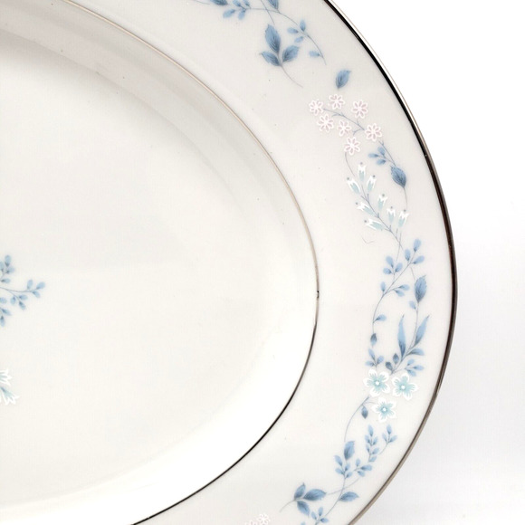 Contemporary Fine China By Noritake Oval Serving Platter 13 5/8 x 10 1/4 Inch - Picture 3 of 10
